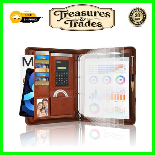 Versatile brown leather a4 - ,