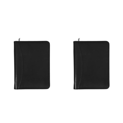 Black zipper portfolio - pu,