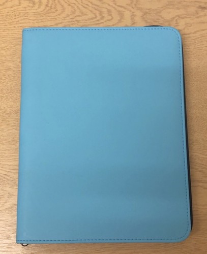 Blue zipped portfolio - zipped,